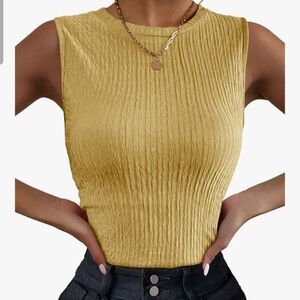 Zeagoo Women's High Ribbed Neck Tank Top